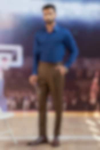 Brown Perennial Wool Gurkha Trousers by Philocaly at Pernia's Pop Up Shop