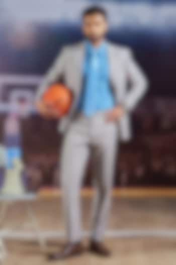 Grey Perennial Wool Trousers by Philocaly at Pernia's Pop Up Shop