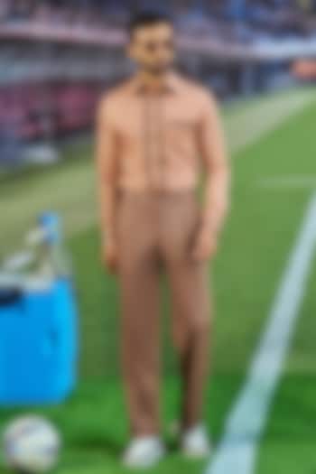 Mocha Brown Cotton Trousers by Philocaly at Pernia's Pop Up Shop