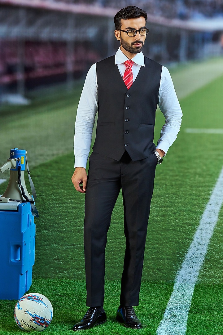 Black Perennial Wool Trousers by Philocaly at Pernia's Pop Up Shop