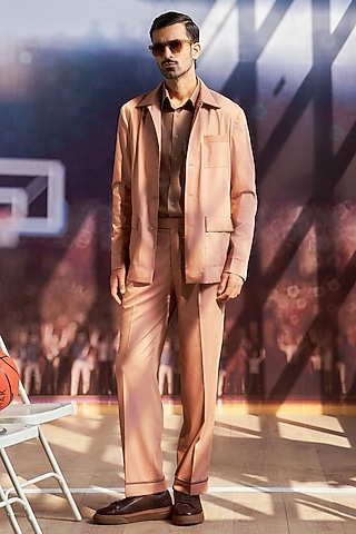 Peach Cotton Trousers by Philocaly