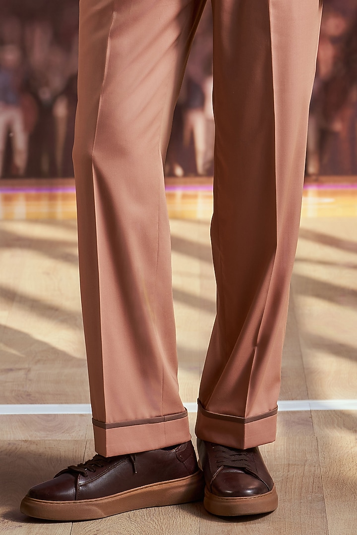 Peach Cotton Trousers by Philocaly at Pernia's Pop Up Shop