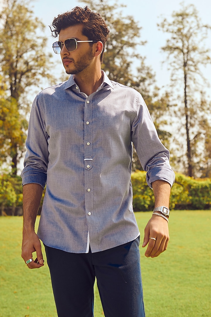 Chambray Blue Cotton Shirt by Philocaly