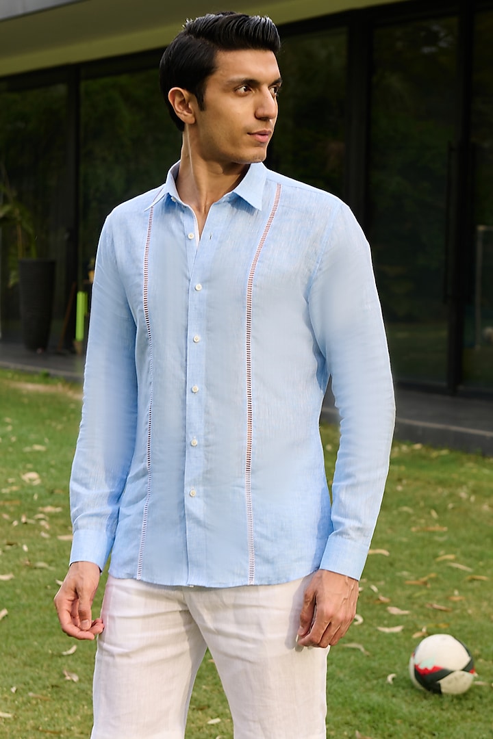 Blue Linen Shirt by Philocaly