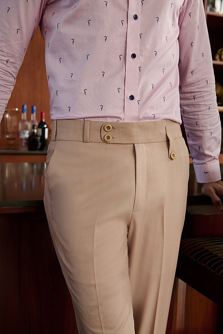 Dusty Pink Cotton Pants by Philocaly at Pernia's Pop Up Shop