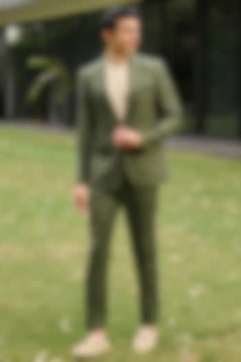 Olive Green Linen Pants by Philocaly at Pernia's Pop Up Shop