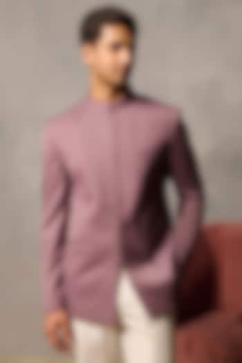 Mauve Suiting Asymmetric Bandhgala by Philocaly