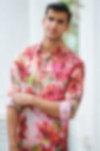 Bright Pink Cotton Printed Kurta by Philocaly at Pernia's Pop Up Shop