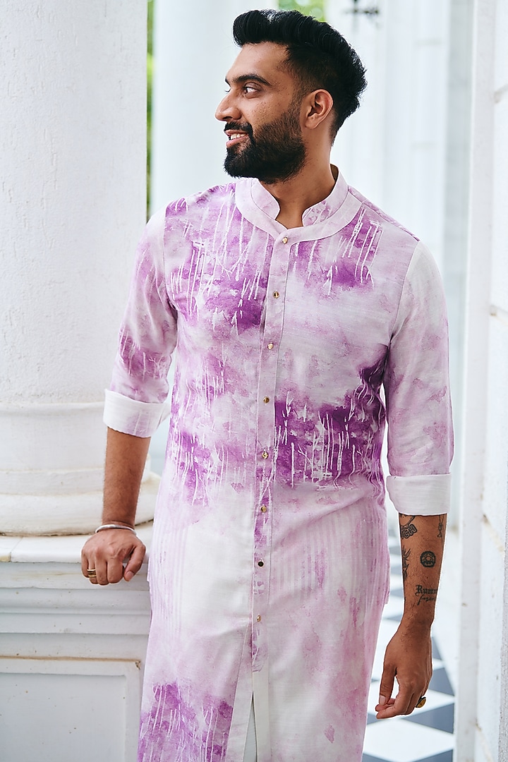 White & Pink Cotton Printed Kurta by Philocaly at Pernia's Pop Up Shop