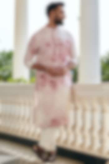 Salmon Pink Cotton Printed Kurta by Philocaly at Pernia's Pop Up Shop