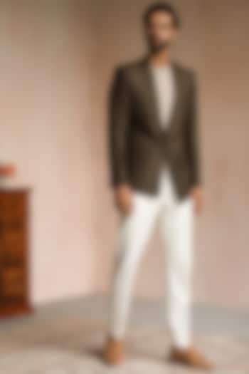 Cedar Brown Linen Blazer by Philocaly at Pernia's Pop Up Shop