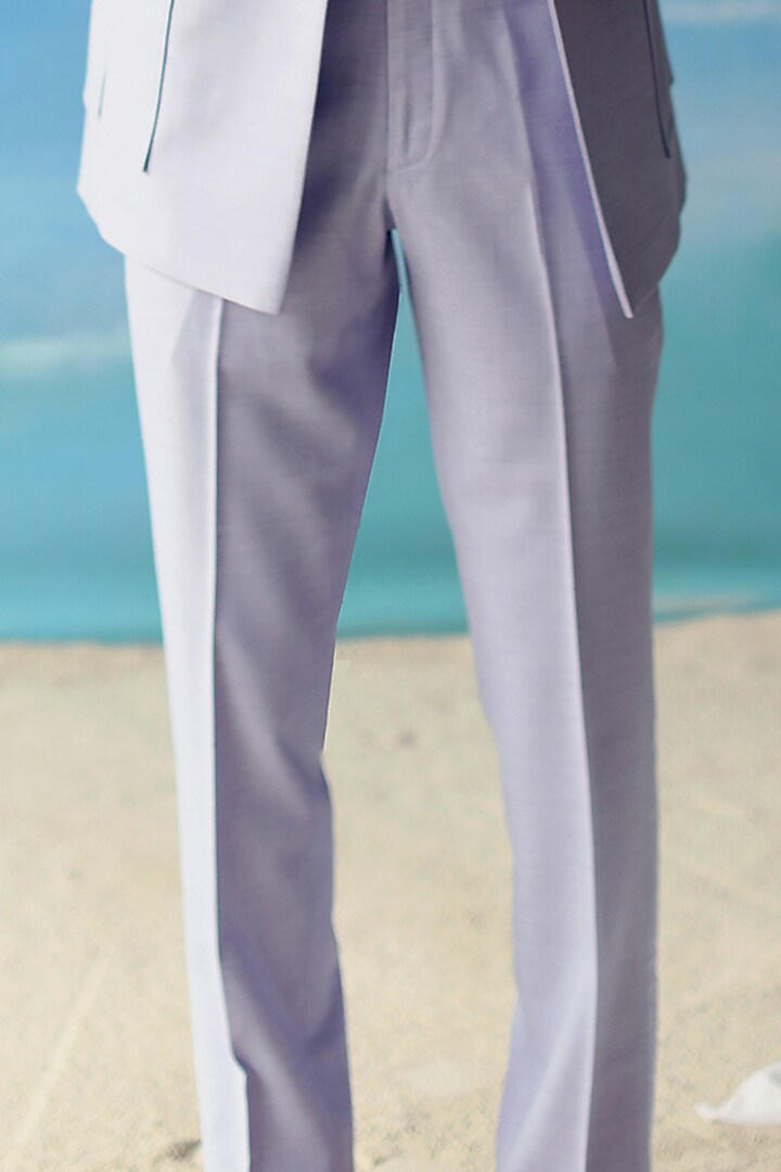 Light Lavender Wool Blazer Set by Philocaly at Pernia's Pop Up Shop