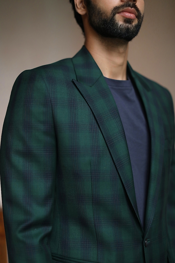 Green Wool Pant Set by Philocaly at Pernia's Pop Up Shop