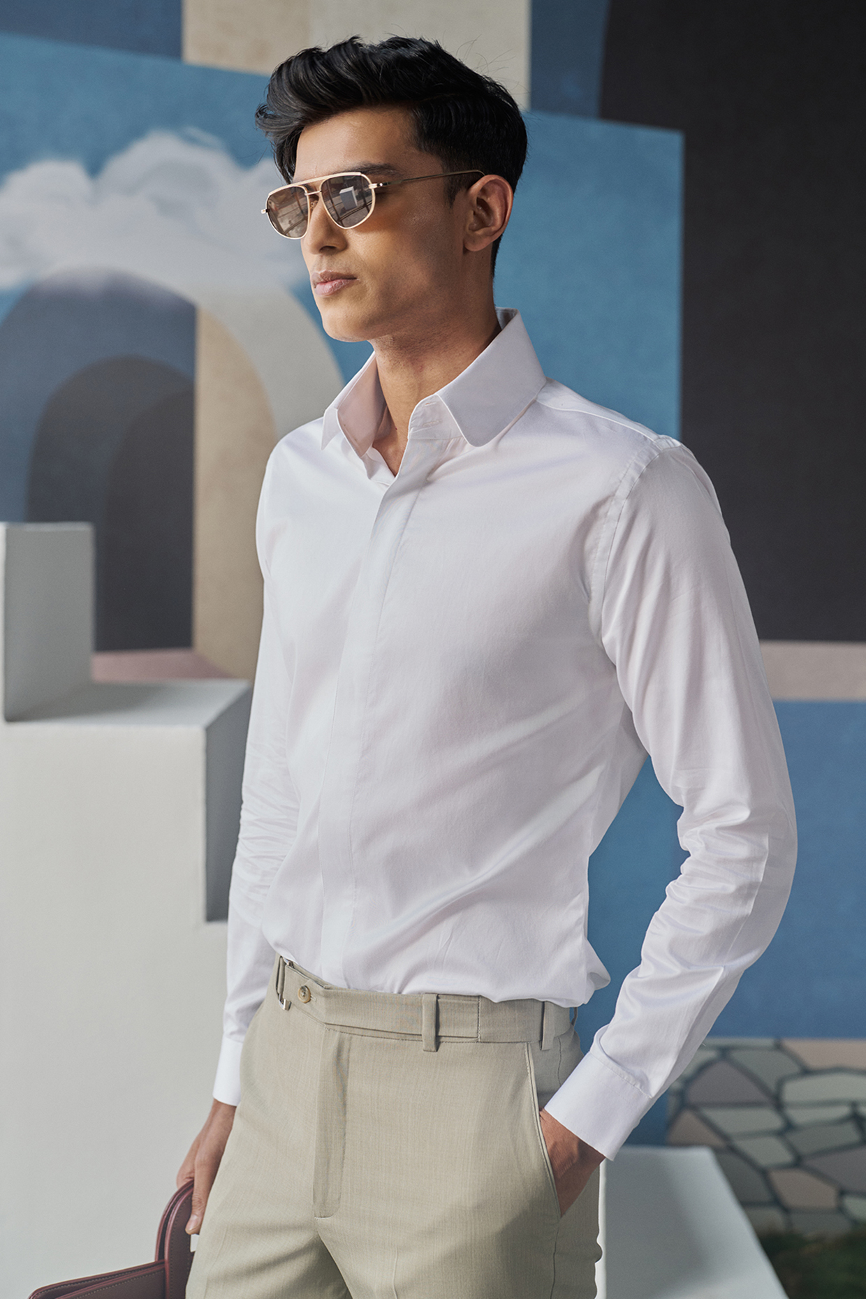 White Cotton Shirt by Philocaly