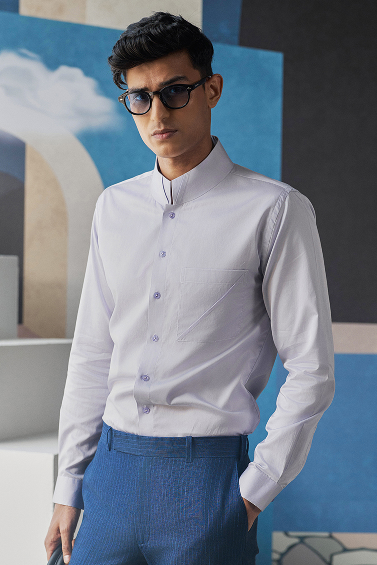 Lavender Cotton Shirt by Philocaly