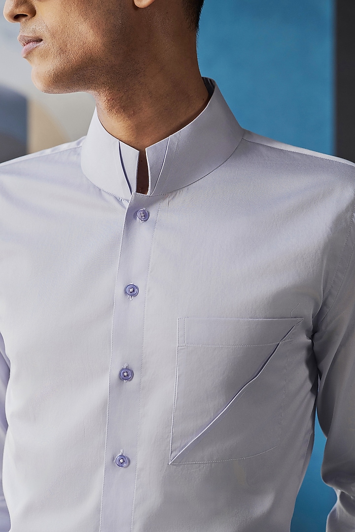 Lavender Cotton Party Wear Shirt by Philocaly at Pernia's Pop Up Shop