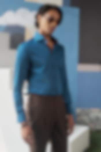 Blue Cotton Shirt by Philocaly