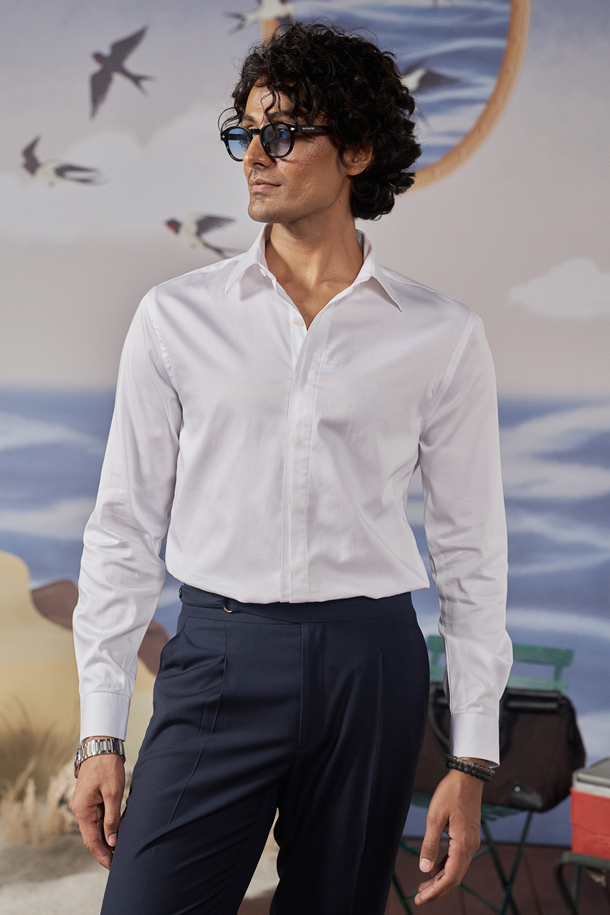 White Cotton Shirt by Philocaly