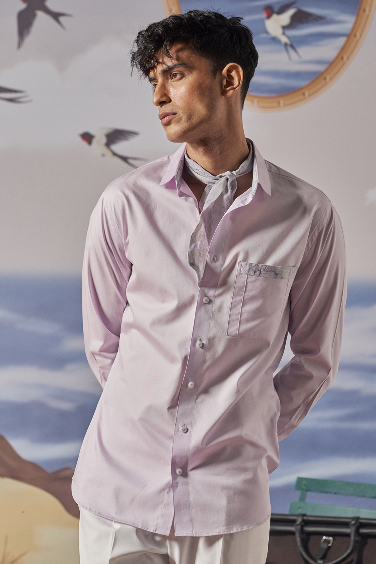 Lavender Cotton Shirt by Philocaly