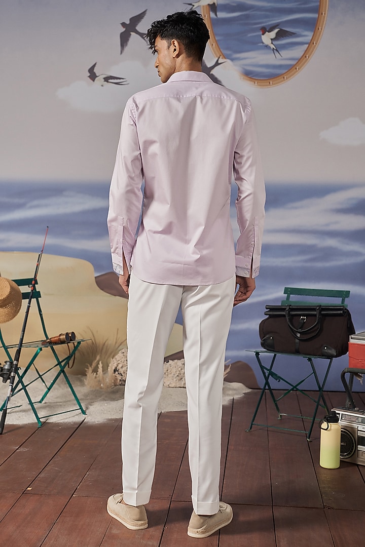 Lavender Cotton Party Wear Shirt by Philocaly at Pernia's Pop Up Shop