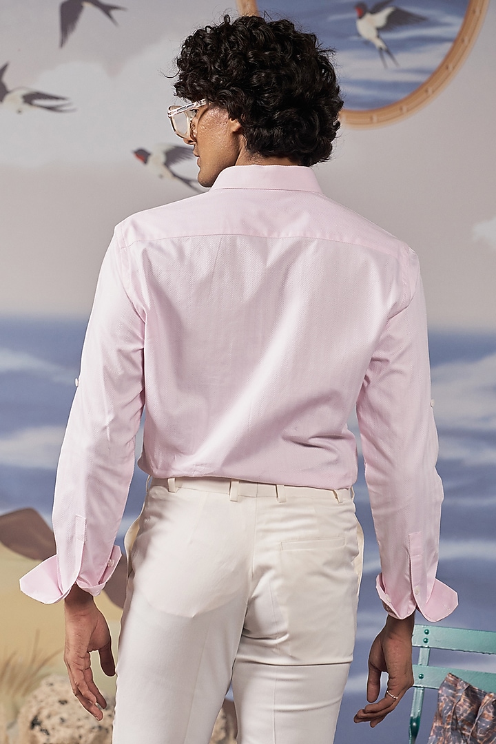 Baby Pink Cotton Party Wear Shirt by Philocaly at Pernia's Pop Up Shop