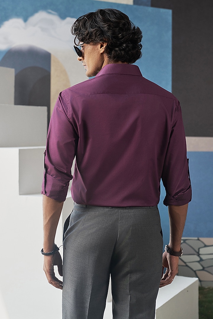Wine Cotton Party Wear Shirt by Philocaly at Pernia's Pop Up Shop