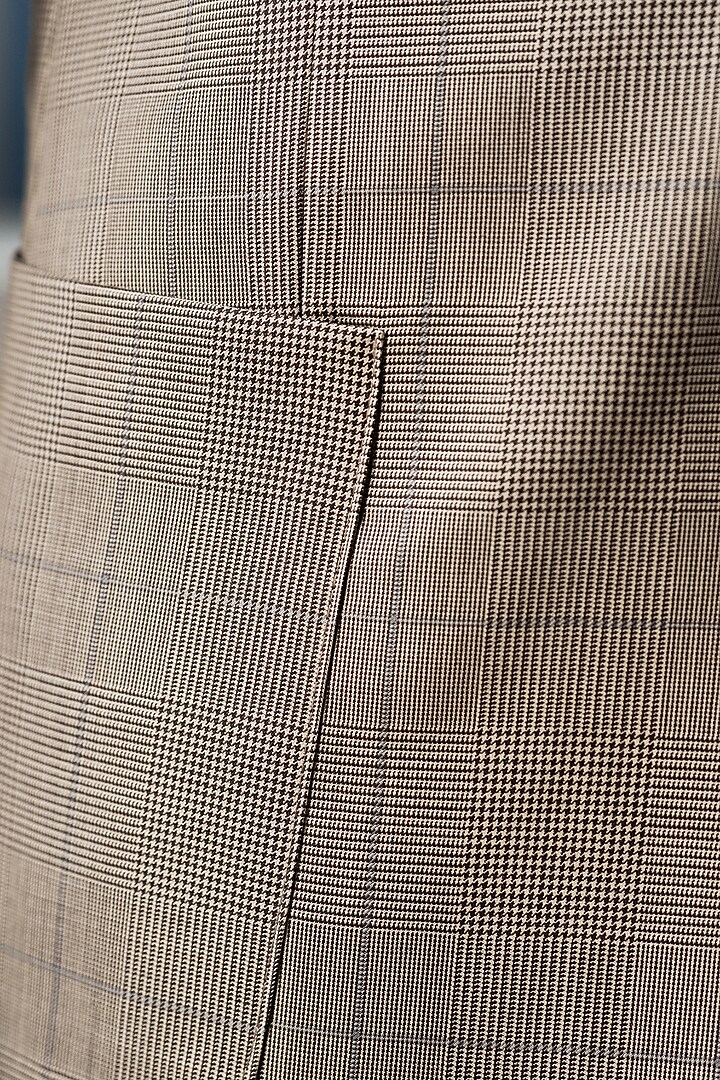 Brown Perennial Wool checkered Blazer by Philocaly at Pernia's Pop Up Shop