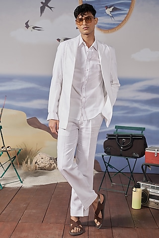White Linen Blazer by Philocaly