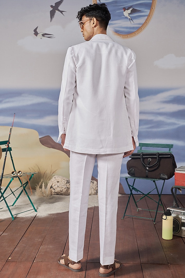 White Linen Blazer by Philocaly at Pernia's Pop Up Shop