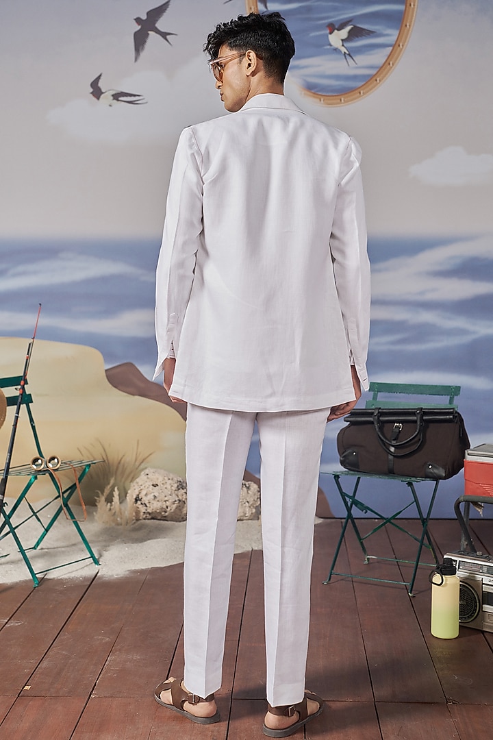 White Linen Blazer Set by Philocaly at Pernia's Pop Up Shop