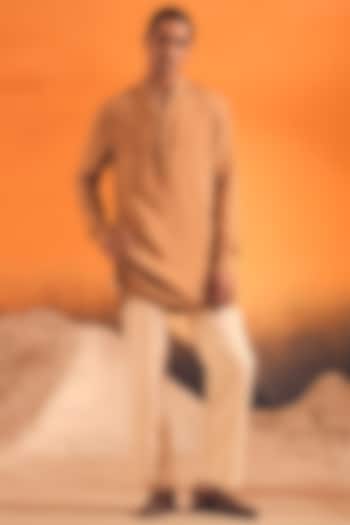 Caramel Brown Cotton Kurta by Philocaly at Pernia's Pop Up Shop