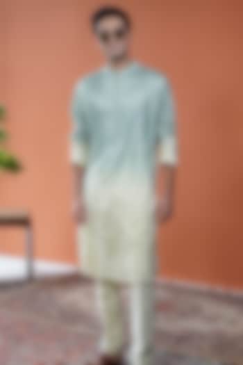Green Ombre Silk Kurta by Philocaly at Pernia's Pop Up Shop