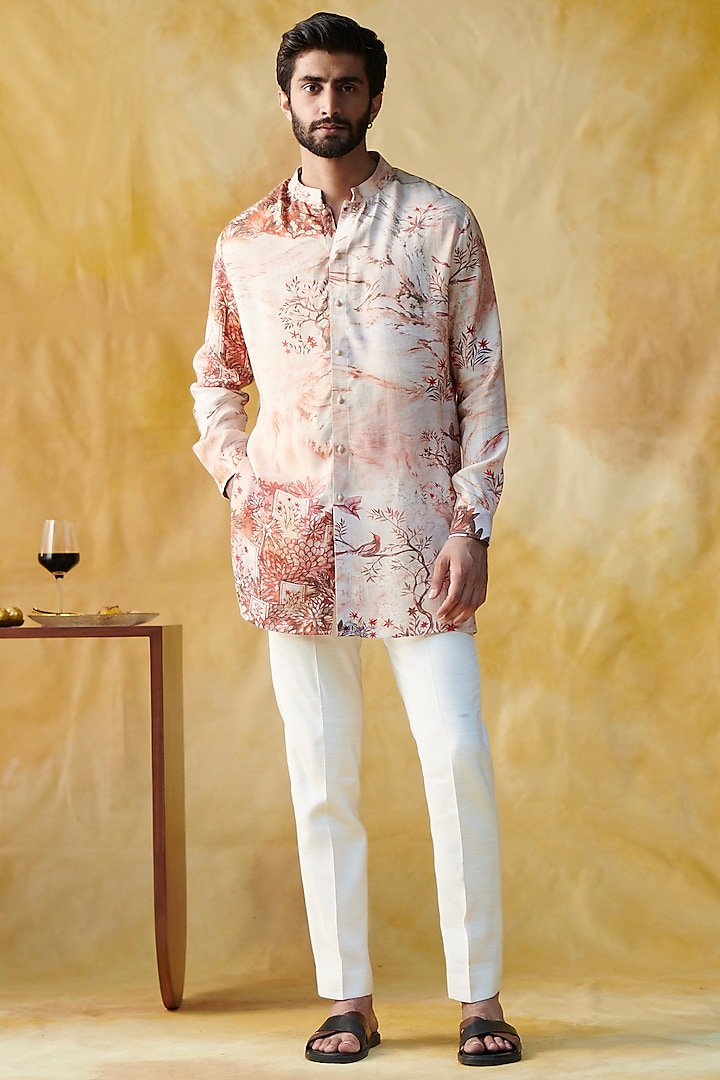 Multi-Coloured Printed Short Kurta  by Philocaly