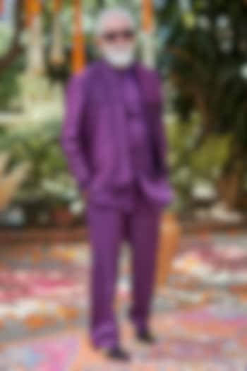 Purple Silk Embroidered Indo Western Set by Philocaly at Pernia's Pop Up Shop