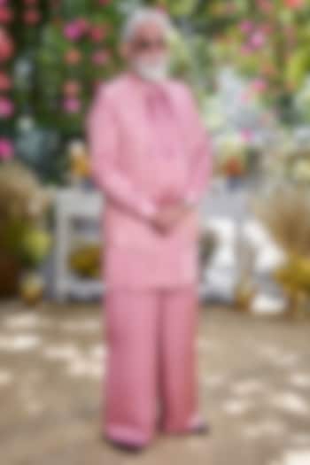 Pink Silk Sequins Embroidered Open-Style Bundi Jacket Set by Philocaly at Pernia's Pop Up Shop