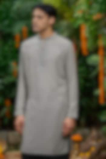 Grey Georgette Kurta by Philocaly at Pernia's Pop Up Shop