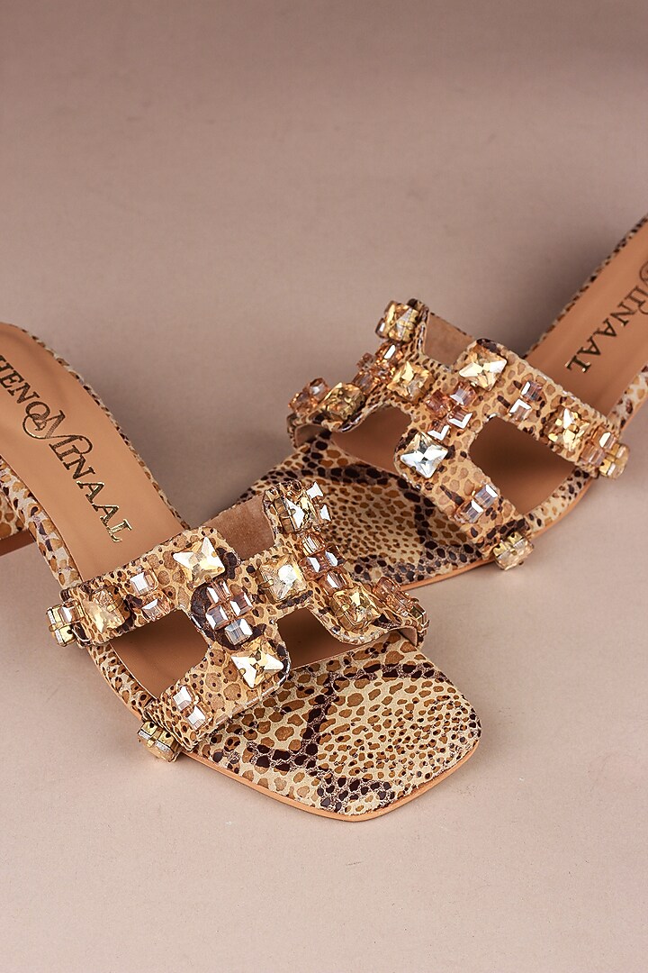 Multi-Coloured Embroidered Block Heels by PHENOMINAAL at Pernia's Pop Up Shop