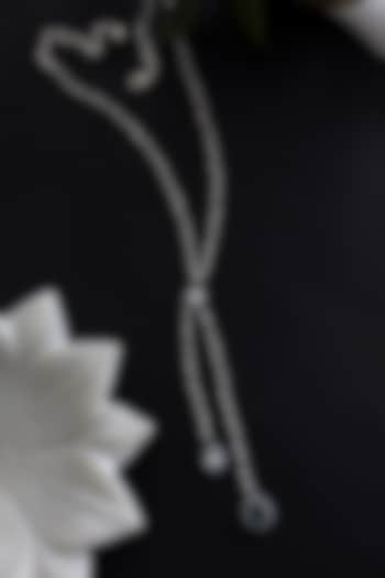 White Rhodium Finish Polki & Cubic Zirconia Necklace by Do Taara