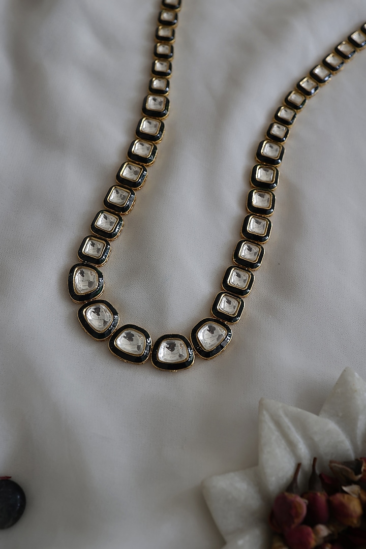 Gold Plated Kundan Polki Necklace by Do Taara at Pernia's Pop Up Shop