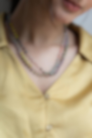 Gold Finish Onyx Layered Necklace by Do Taara at Pernia's Pop Up Shop