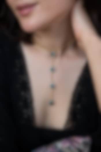 Gold Finish Crystal & Cubic Zirconia Necklace by Do Taara at Pernia's Pop Up Shop