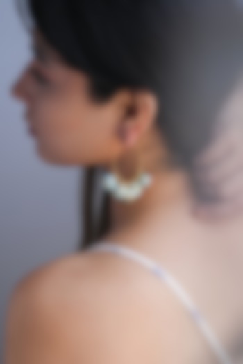 Gold Plated Meenakari Ball Hoop Earrings by Do Taara at Pernia's Pop Up Shop