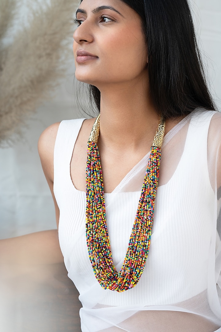 Multi-Colored Beaded Necklace by Do Taara