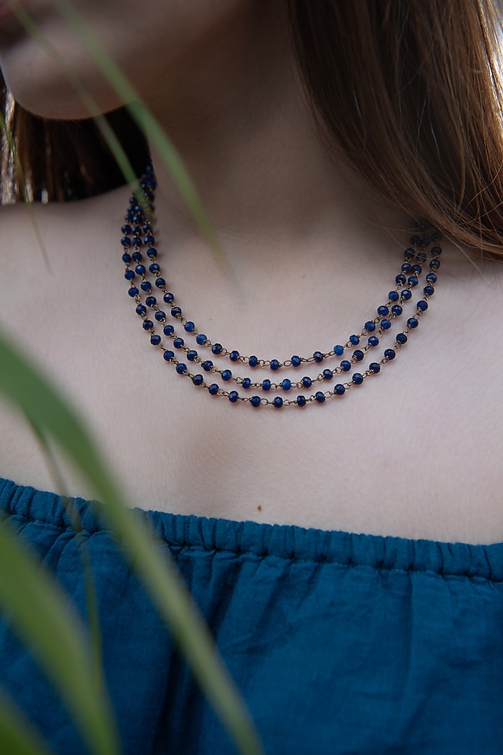 Gold Finish Onyx Necklace by Do Taara at Pernia's Pop Up Shop