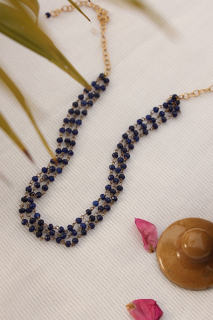 Gold Finish Onyx Necklace by Do Taara at Pernia's Pop Up Shop