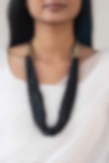 Black Beaded Necklace by Do Taara