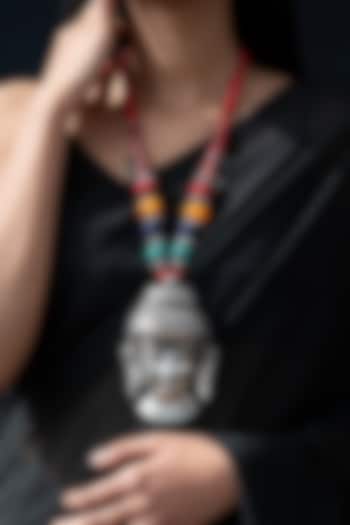 Multi-Colored Beaded Buddha Necklace by Do Taara