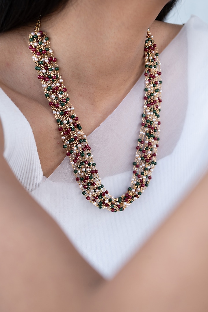 Multi-Colored Beaded Necklace by Do Taara