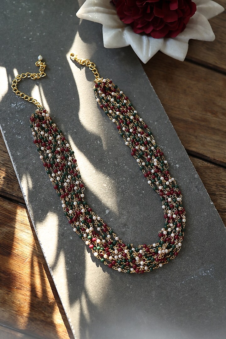 Multi-Colored Beaded Necklace by Do Taara at Pernia's Pop Up Shop