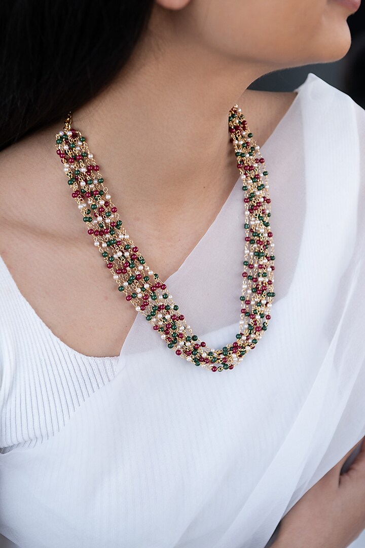 Multi-Colored Beaded Necklace by Do Taara at Pernia's Pop Up Shop